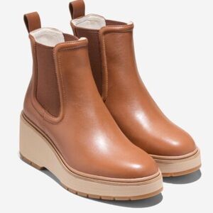 COLE HAAN ZERØGRAND Cityquest Waterproof Wedge Boots (Size 9.5) $225 New w/ box